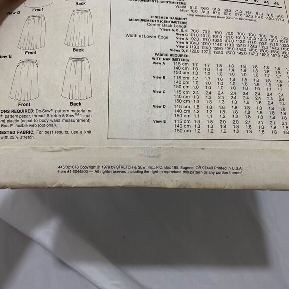 1979 Stretch and Sew Straight A-Line Dirndl Skirt Design Patterns by Ann Person - Picture 10 of 10
